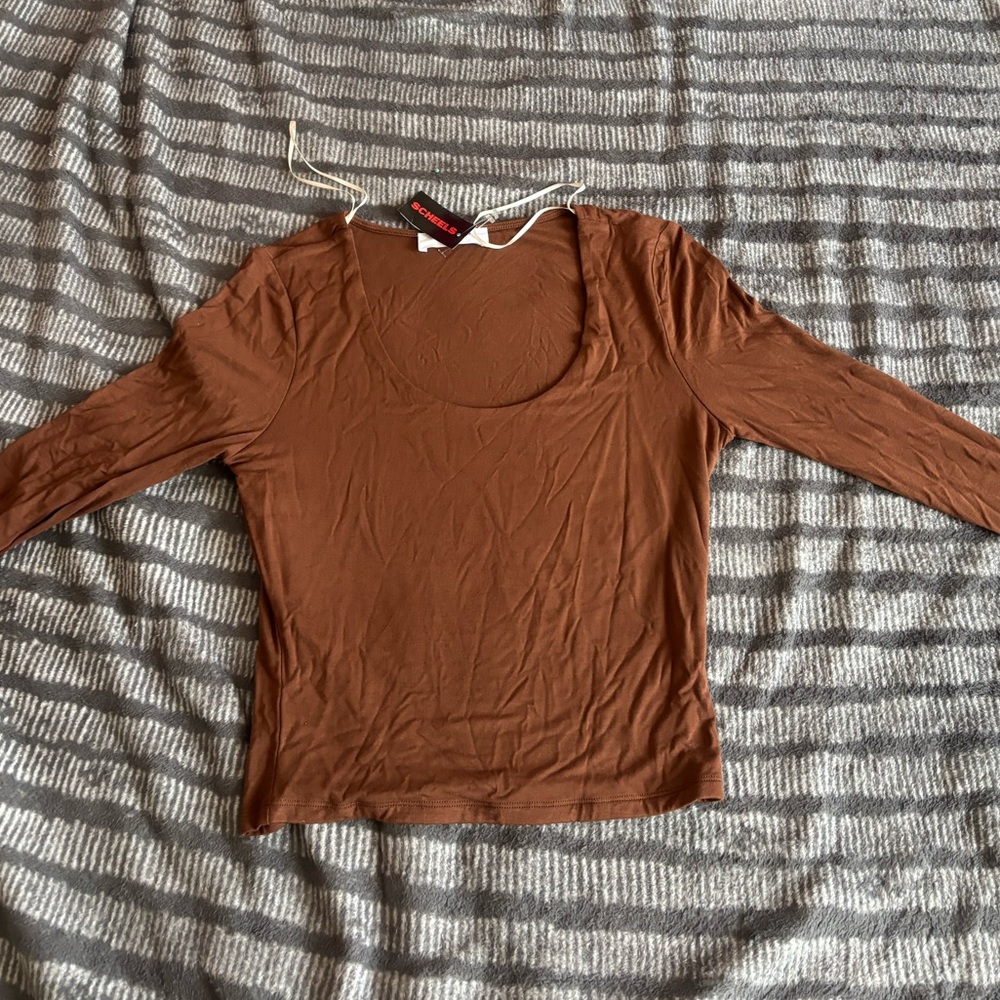 Double Zero Brown Long Sleeve Top
